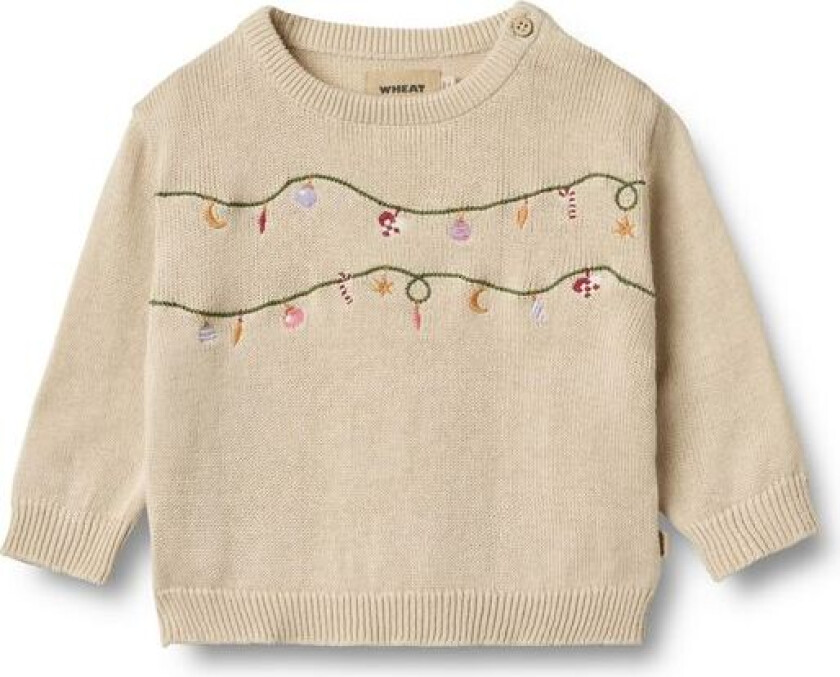 Strikkegenser Lisa Broderi Offwhite