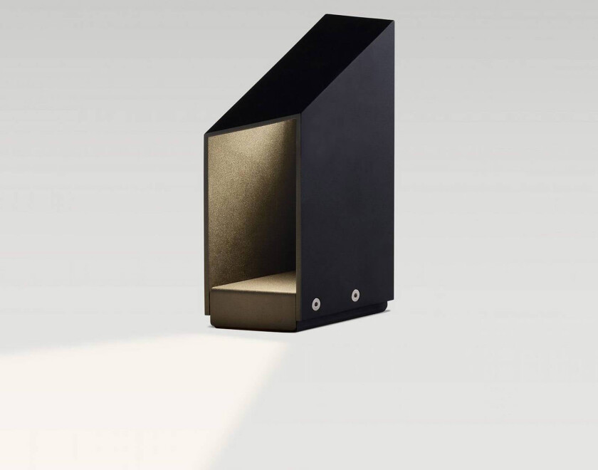 LED-sokkellampe Domus, høyde 26 cm, svart, aluminium