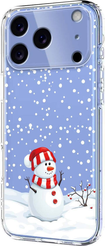 iPhone 17 Pro Fleksibelt Plast Juledeksel med Motiv - Gjennomsiktig / Snømann