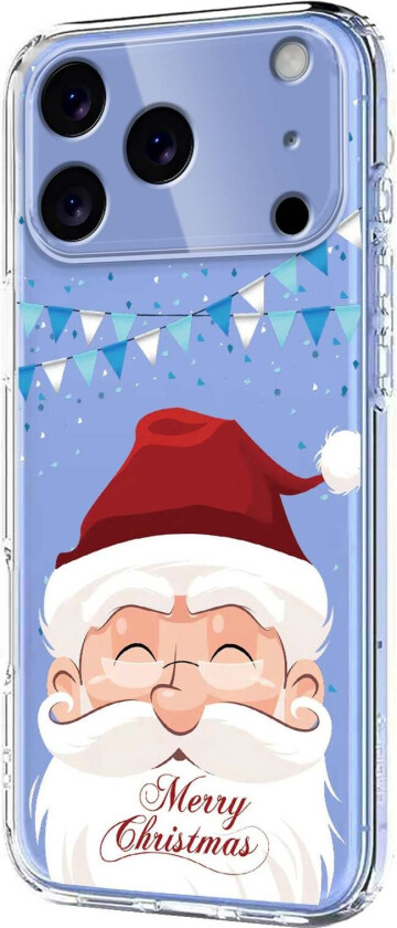 iPhone 17 Pro Max Fleksibelt Plast Juledeksel med Motiv - Gjennomsiktig / Julenissen