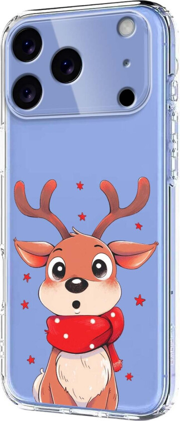iPhone 17 Pro Fleksibelt Plast Juledeksel med Motiv - Gjennomsiktig / Reinsdyr