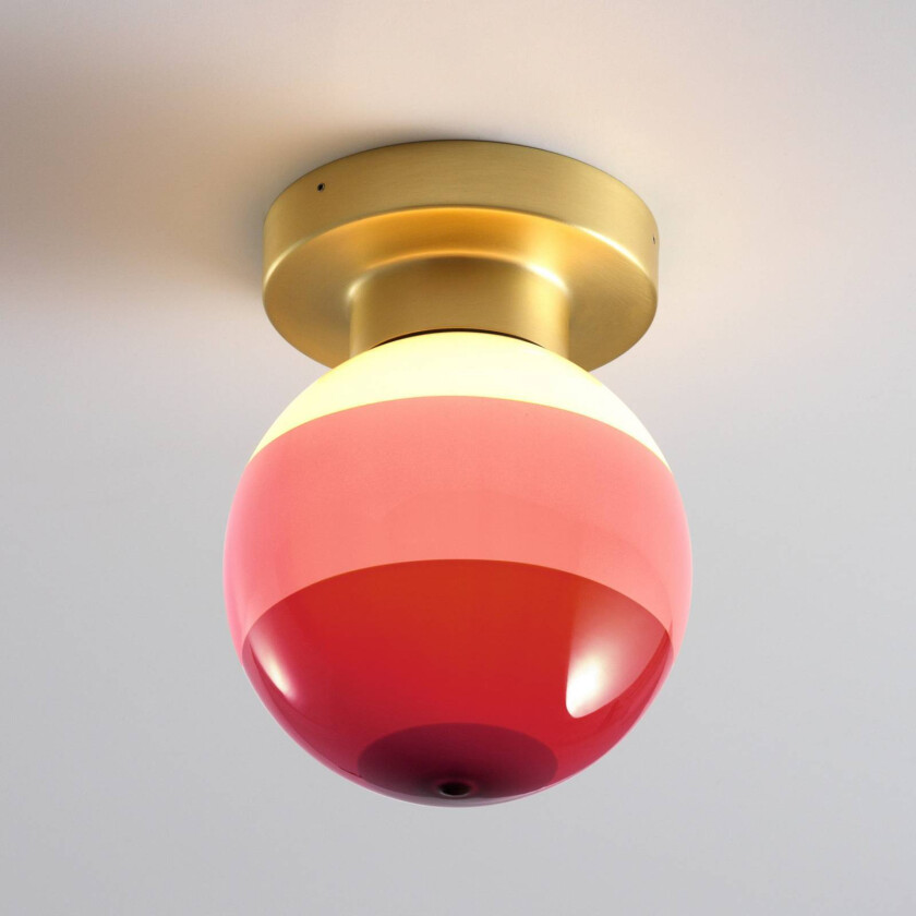 LED-vegglampe Dipping Light A2, burgunderrød/messing