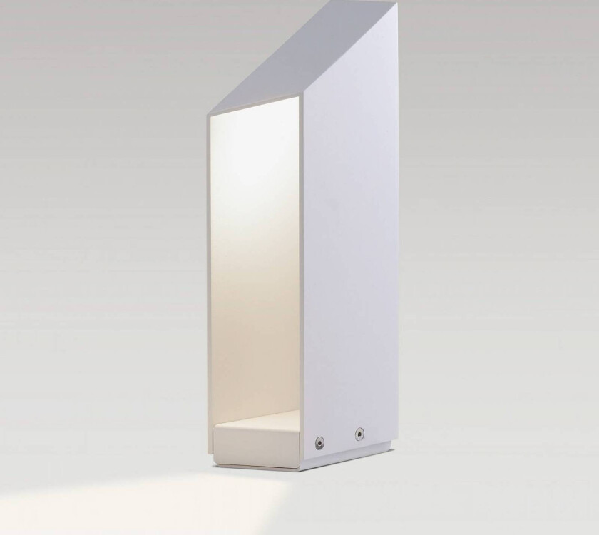 LED-sokkellampe Domus, høyde 37 cm, hvit, aluminium