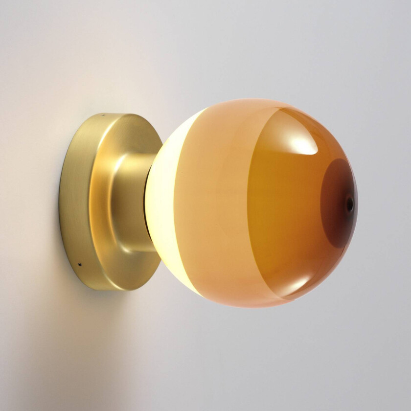 LED-vegglampe Dipping Light A2, krem/messing