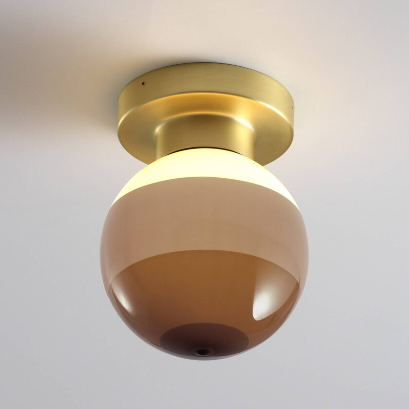 LED-vegglampe Dipping Light A2, brun/messing