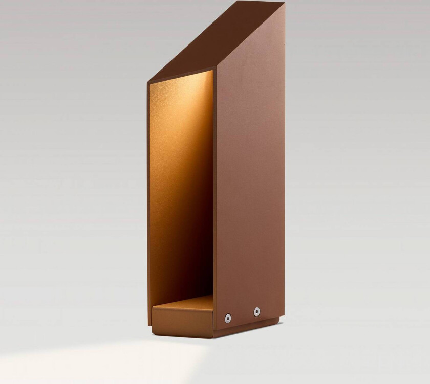 LED-sokkellampe Domus Høyde 37 cm rustfarget aluminium