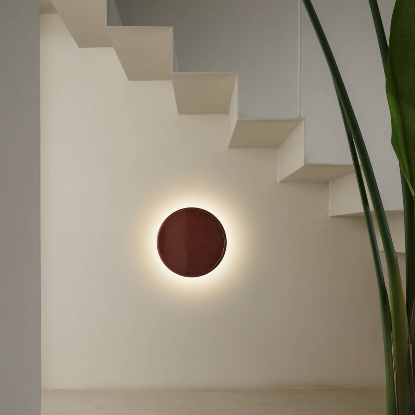 LED-vegglampe Caramel, brun, Ø 38 cm, TRIAC, glass