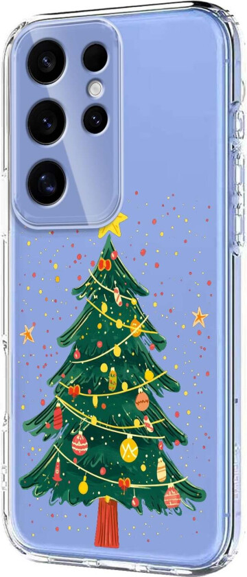 Samsung Galaxy S25 Ultra Fleksibelt Plast Juledeksel med Motiv - Gjennomsiktig / Juletre