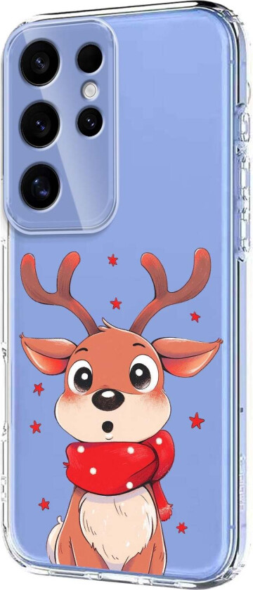 Samsung Galaxy S24 Ultra Fleksibelt Plast Juledeksel med Motiv - Gjennomsiktig / Reinsdyr