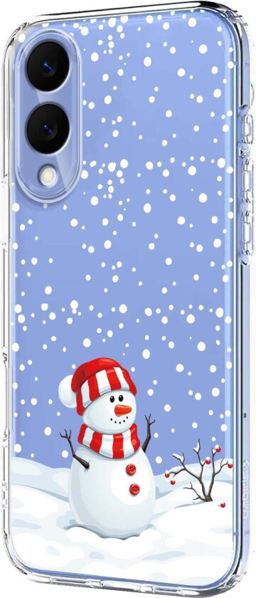 Samsung Galaxy S25 Edge Fleksibelt Plast Juledeksel med Motiv - Gjennomsiktig / Snømann