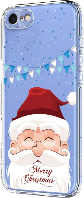 iPhone SE (2022 / 2020) / 8 / 7 Fleksibelt Plast Juledeksel med Motiv - Gjennomsiktig / Julenissen