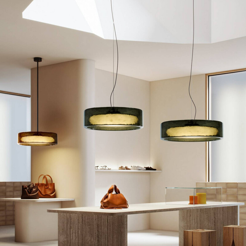 LED-hengelampe Ringo, Ø 70 cm, mørk røykgrå