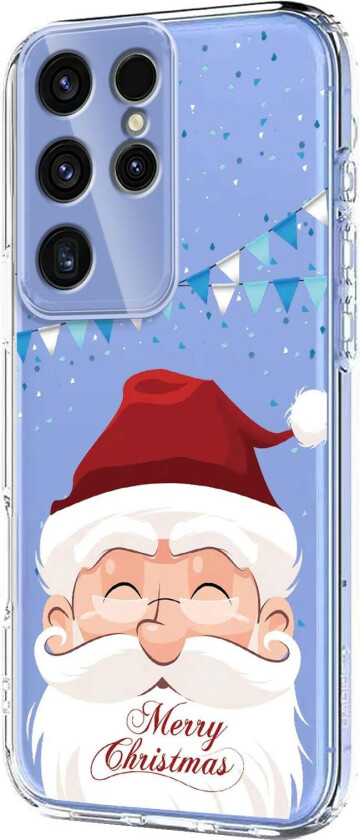 Samsung Galaxy S23 Ultra Fleksibelt Plast Juledeksel med Motiv - Gjennomsiktig / Julenissen