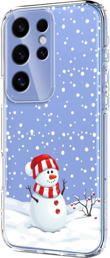 Samsung Galaxy S25 Ultra Fleksibelt Plast Juledeksel med Motiv - Gjennomsiktig / Snømann