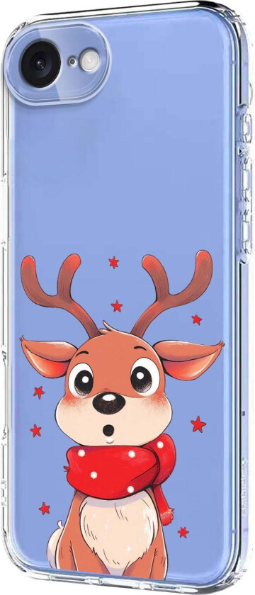 iPhone 16e Fleksibelt Plast Juledeksel med Motiv - Gjennomsiktig / Reinsdyr