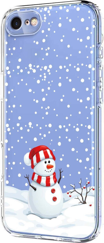 iPhone SE (2022 / 2020) / 8 / 7 Fleksibelt Plast Juledeksel med Motiv - Gjennomsiktig / Snømann