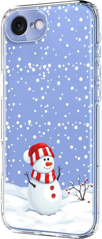 iPhone 16e Fleksibelt Plast Juledeksel med Motiv - Gjennomsiktig / Snømann