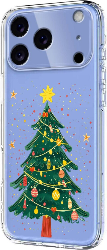 iPhone 17 Pro Fleksibelt Plast Juledeksel med Motiv - Gjennomsiktig / Juletre
