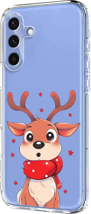 Samsung Galaxy A56 (5G) Fleksibelt Plast Juledeksel med Motiv - Gjennomsiktig / Reinsdyr