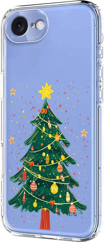 iPhone 16e Fleksibelt Plast Juledeksel med Motiv - Gjennomsiktig / Juletre
