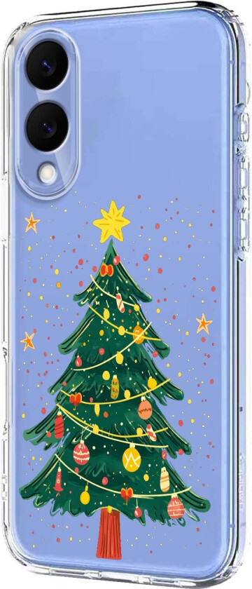 Samsung Galaxy S25 Edge Fleksibelt Plast Juledeksel med Motiv - Gjennomsiktig / Juletre