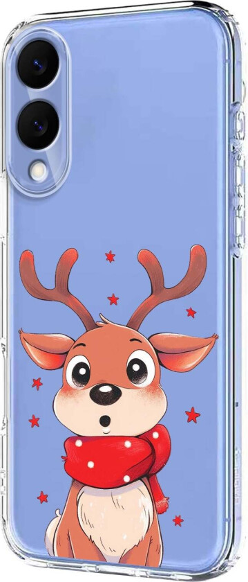 Samsung Galaxy S25 Edge Fleksibelt Plast Juledeksel med Motiv - Gjennomsiktig / Reinsdyr