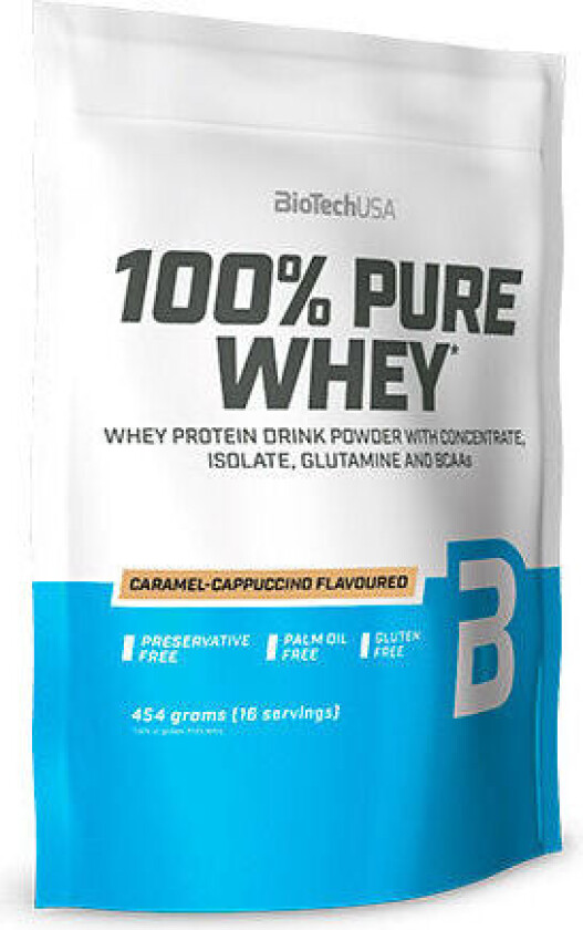 100% Pure Whey Protein Pulver (454 gr)   Caramel-cappuccino