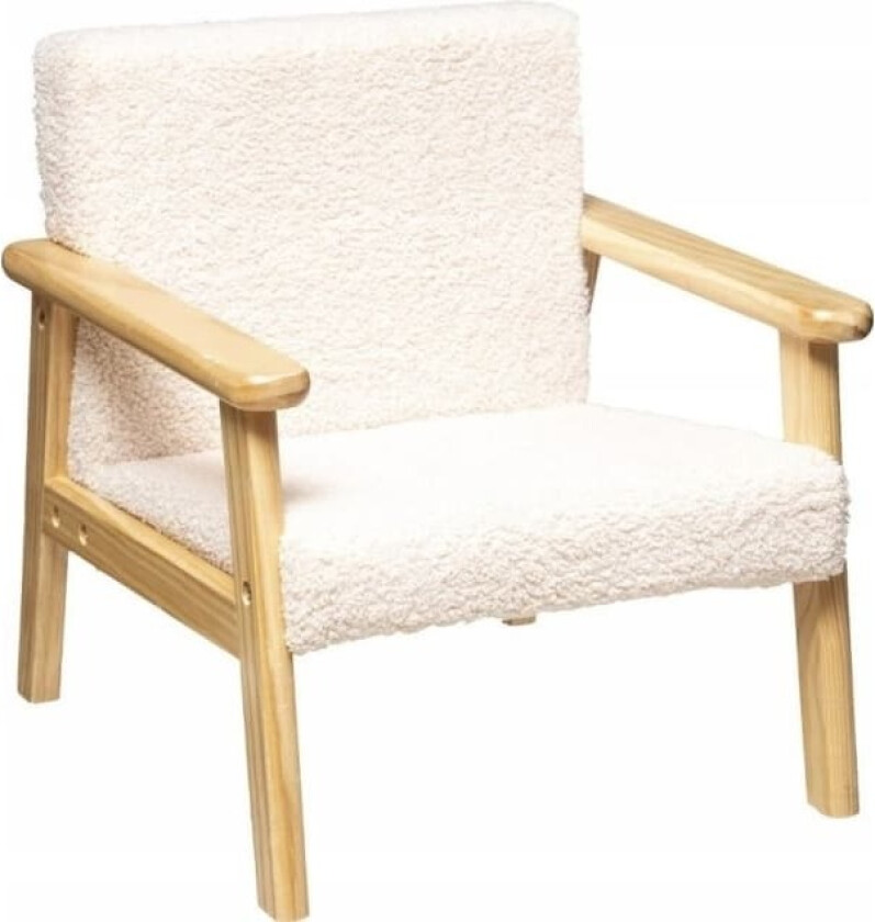 Bilde av Atmosphera Barnestol med bamsetrekk og ramme i furu, setehøyde 28 cm