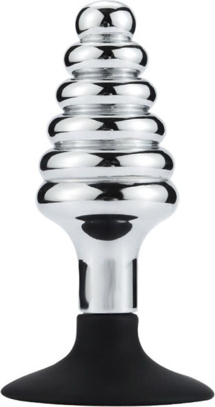 Ribbed Anal Plug With Suction Cup 10,5cm