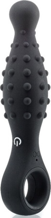 Vibrating Silicone Plug With Beads & Ring