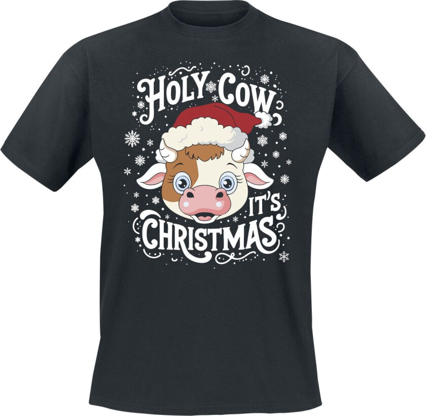 Fun T-skjorte - Holy Cow - M til 3XL - Herrer - svart