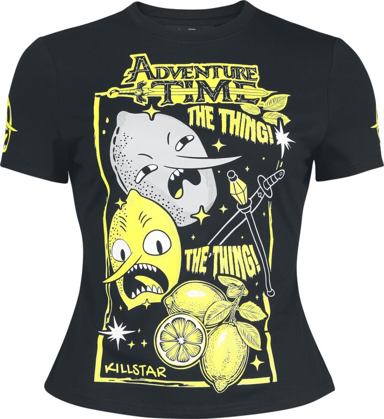 Goth T-skjorte - - Adventure Time The Thing Fitted T-skjorte - XS til 4XL - Damer - svart-gul