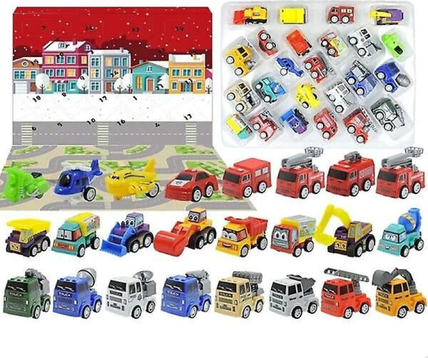 Adventskalender Biler, Traktor, Lastebil - Julekalender 2024 Flerfarget
