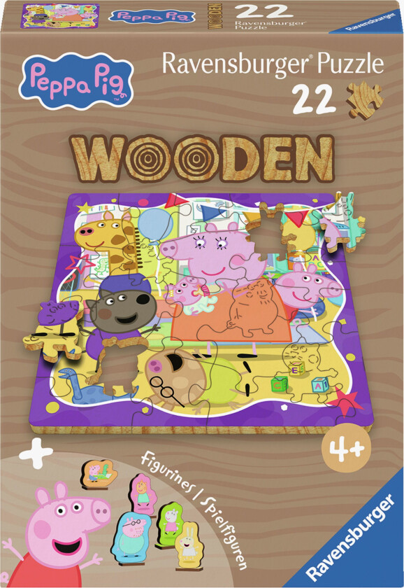 Peppa Gris Trepuslespill 22 Brikker - Barnepuslespill