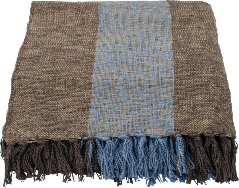Ponra pledd 130 x 180 cm Brun-Lysblå