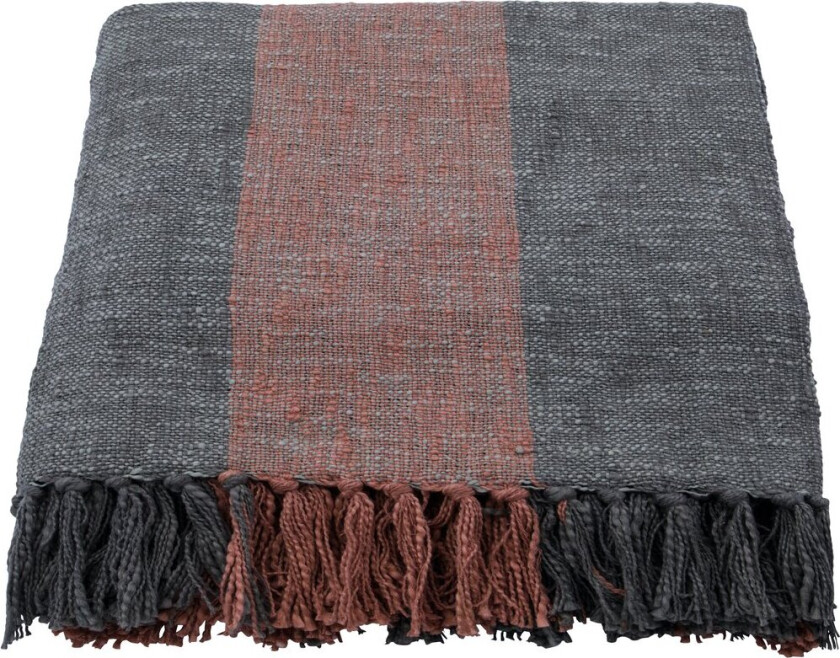 Bilde av Ponra pledd 130 x 180 cm Khaki-Brent rød
