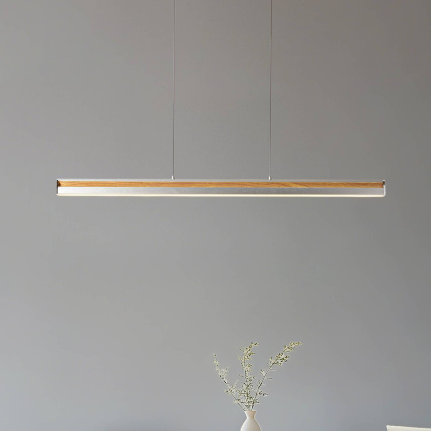 Lucande LED-hengelampe Lutana, rosagull/trefarget, 101 cm
