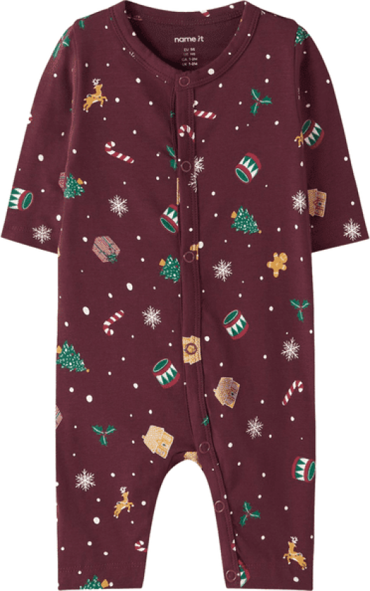 Name It Nbnvismas heldress/pyjamas, Burgundy