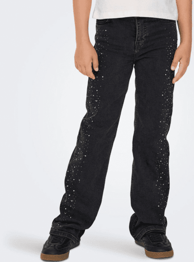 Kogjuicy wide-leg jeans, Washed Black