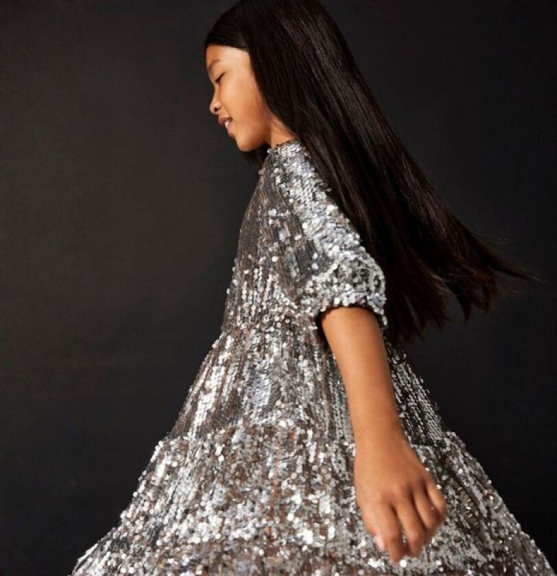 Name It - Kjole Riscing Paljetter Silver