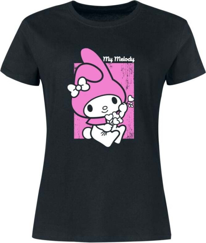 Anime T-skjorte - and Friends - My Melody - S til 3XL - Damer - svart