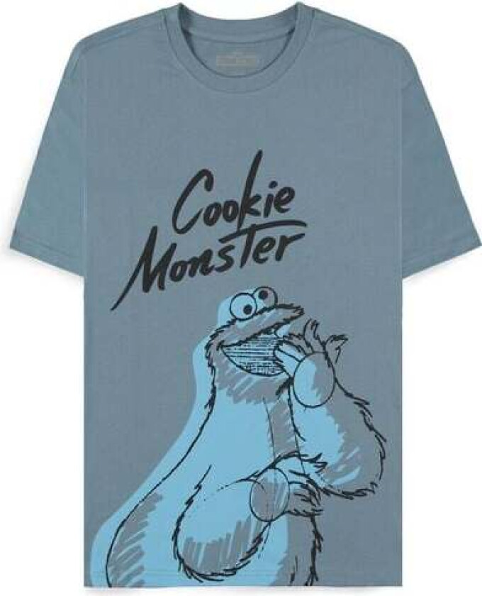 T-skjorte - Cookie Monster - S til XXL - Herrer - blå