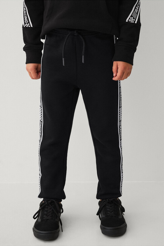 Joggebukse med trykk - Svart