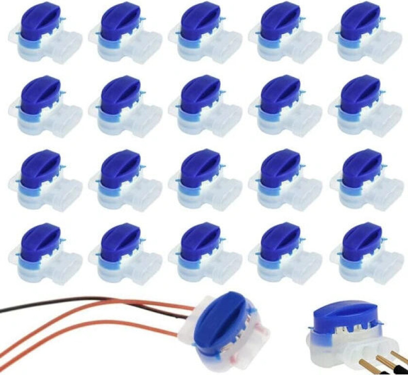 20 stk Kabelklemmer Kabelkobling, Vanntett Kabelkobling Multifunksjonelt Kabeltilbehør med Gel for Utendørs Hage og Robotgressklipper