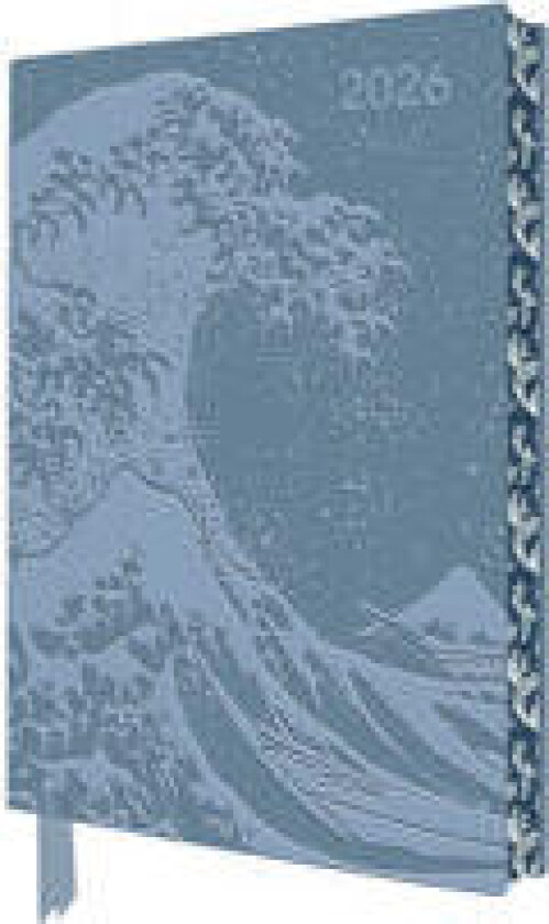Katsushika Hokusai: The Great Wave 2026 Artisan Art Vegan Leather Diary Planner - Page to View with Notes