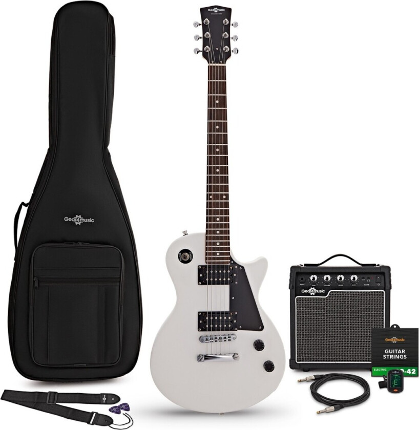 New Jersey Electric Guitar White 10W Guitar Amp & Accessory Pack