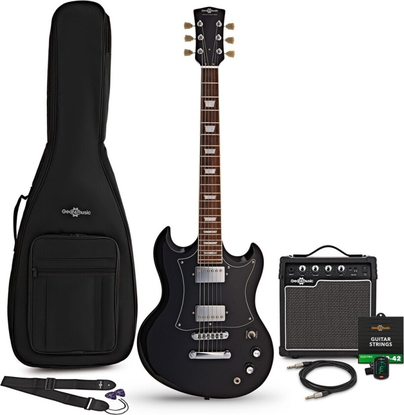 Brooklyn Select Electric Guitar + 15W Forsterkerpakke Svart