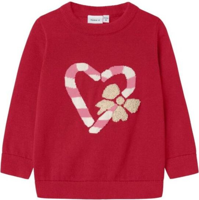 Name It - Julegenser Knit Candy Cane Heart Jester Red