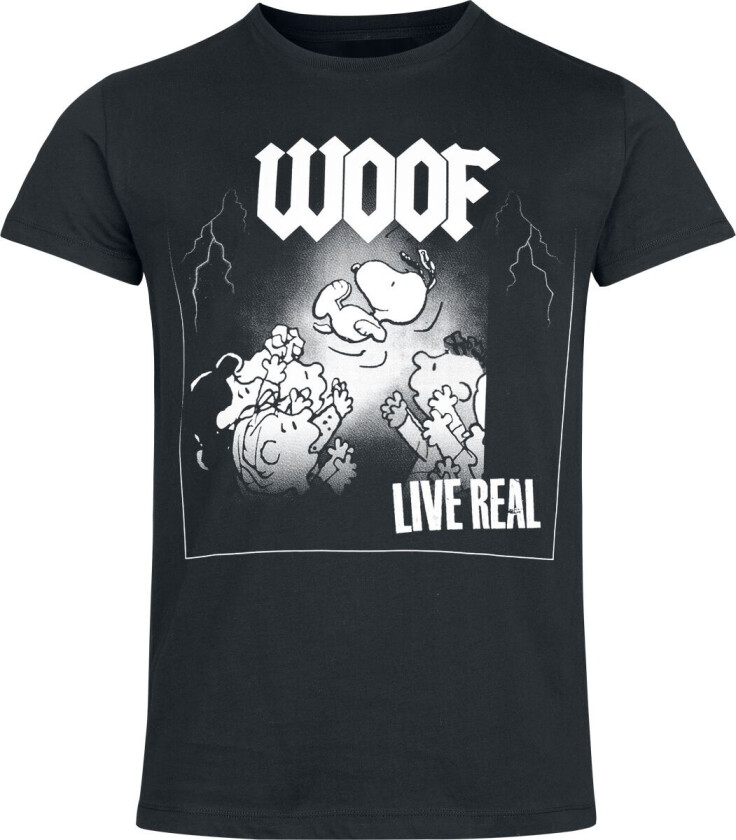 T-skjorte - Woof Live Real - S til 3XL - Herrer - svart