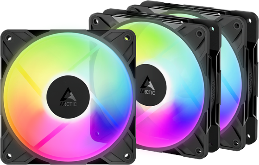 P12 Pro Reverse A-RGB - 3 Pack - Kabinettvifte - 120mm - Svart med RGB LED-lys